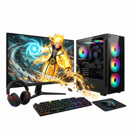 Gaming PC bundle. AMD Ryzen 5 5500. NVidia RTX3050 6GB. 16GB RAM. 256GB SSD+1TB HDD. 22” Monitor. Windows 11. Wi-Fi. RGB Gaming Case